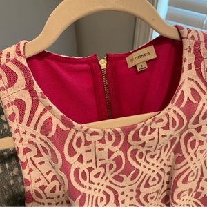 pink and white dress